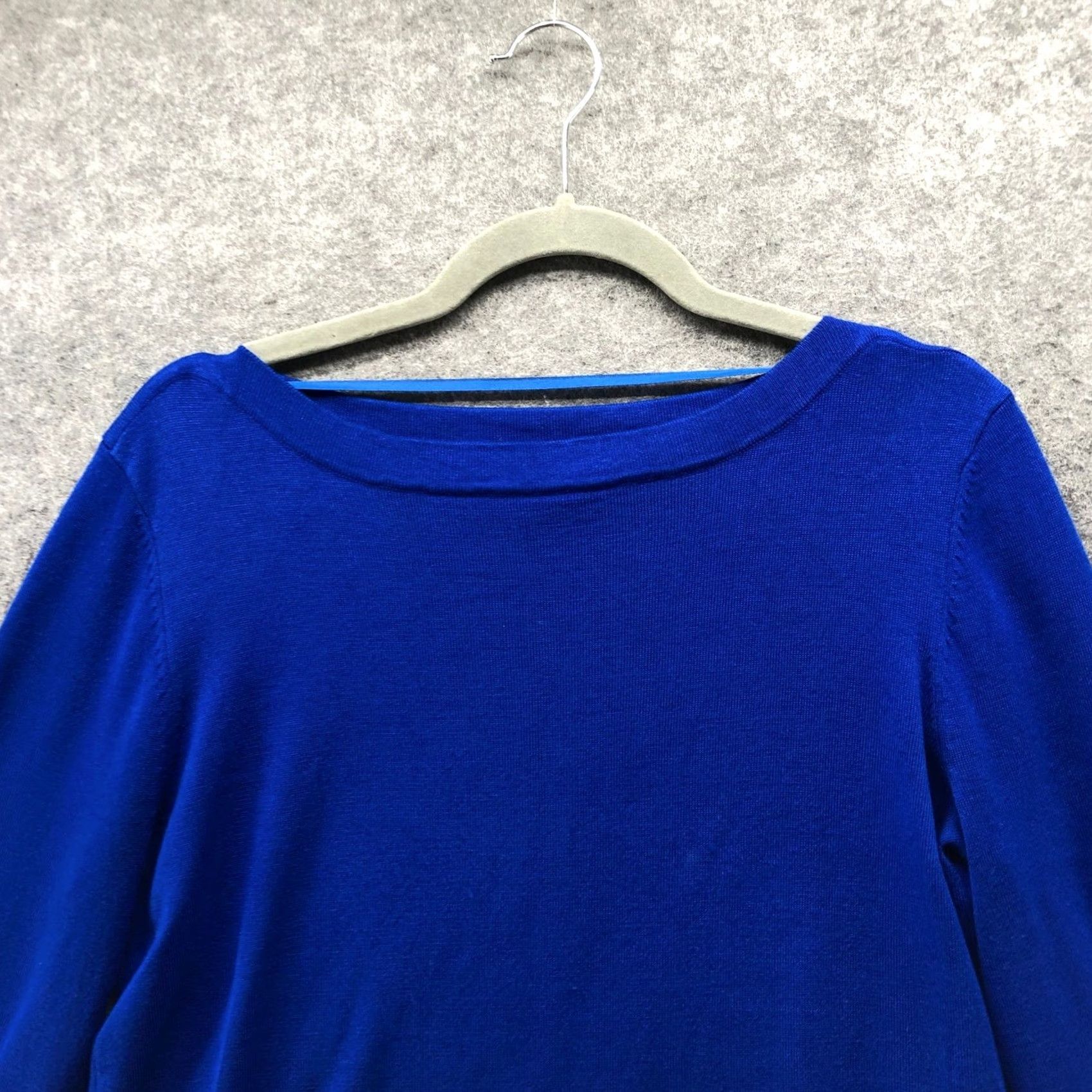 Vintage Cable & Gauge Bell Sleeve Boat Neck Sweater Womens M Royal Blue Knit Size M / US 6-8 / IT 42-44 - 3 Thumbnail