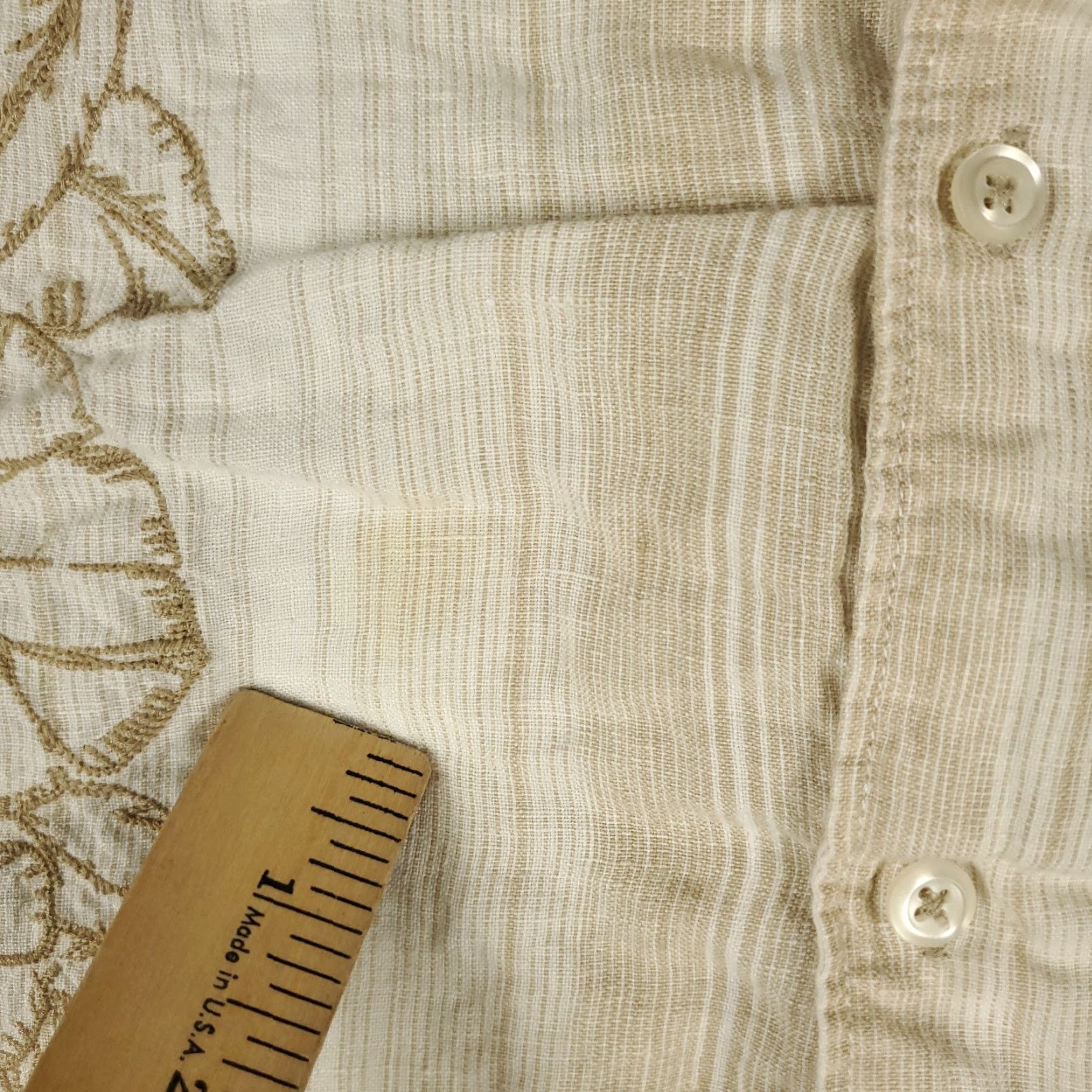 Tommy Bahama Tommy Bahama Shirt Mens L Beige Striped Linen Button-Up Long Sleeve Shirt Size US L / EU 52-54 / 3 - 3 Thumbnail
