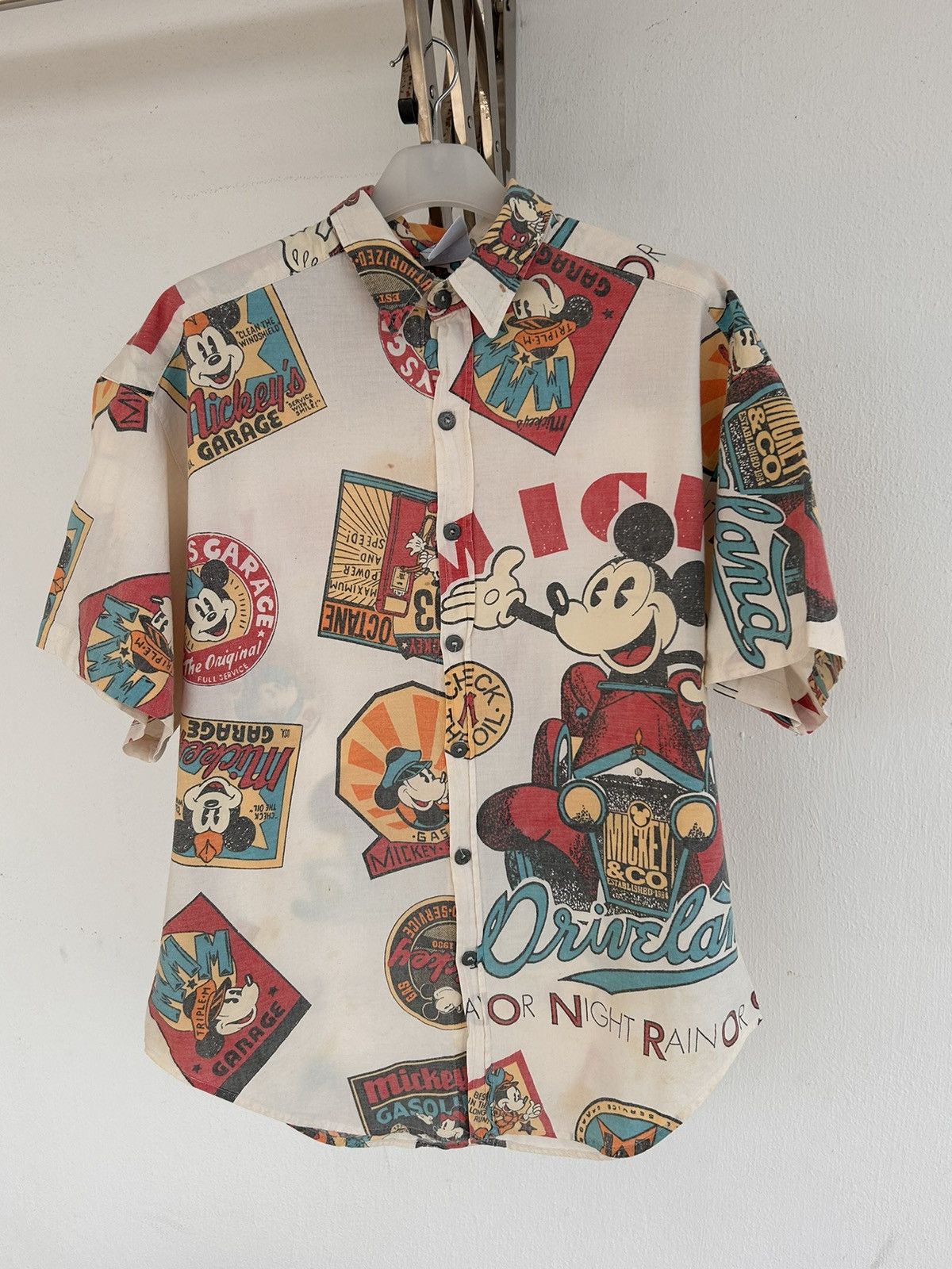 Disney 80s mickey overprint button up shirt Size US L / EU 52-54 / 3 - 2 Thumbnail