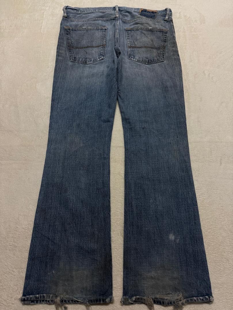 Levi's 💥INSANE💥CRAZY THRASHED ABRECROMBIE FLARED BELL BOTTOM JEANS Size US 35 - 18 Thumbnail
