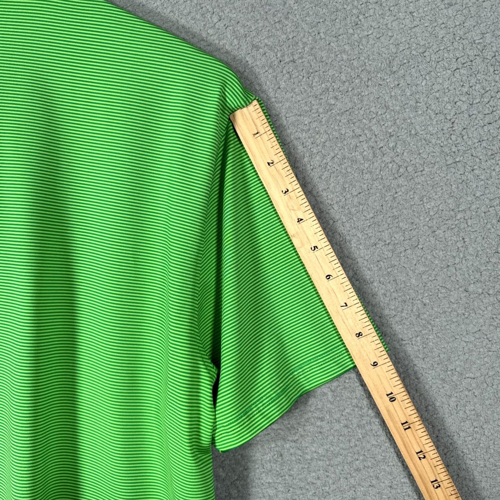 G/FORE G/FORE Polo Shirt Mens L Green Feeder Striped Golf Performance Top Size US L / EU 52-54 / 3 - 6 Thumbnail