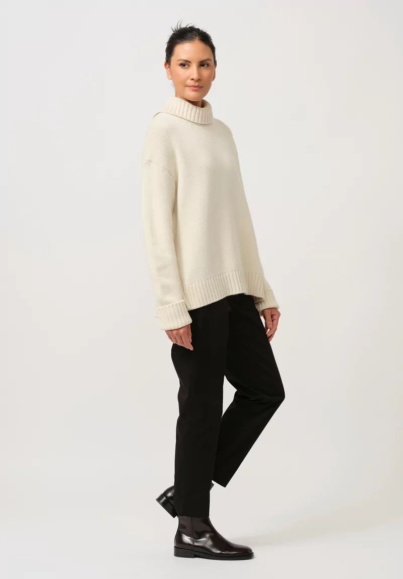 Jil Sander o1y1025 Turtleneck Cashmere Blend Sweater in Ivory Size S / US 4 / IT 40 - 2 Thumbnail