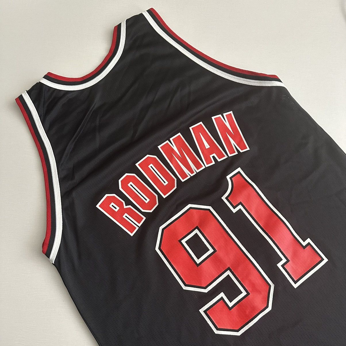 Champion × NBA × Vintage Vtg 90s Champion Jersey NBA Dennis Rodman #91 Chicago Bulls Size US L / EU 52-54 / 3 - 5 Thumbnail