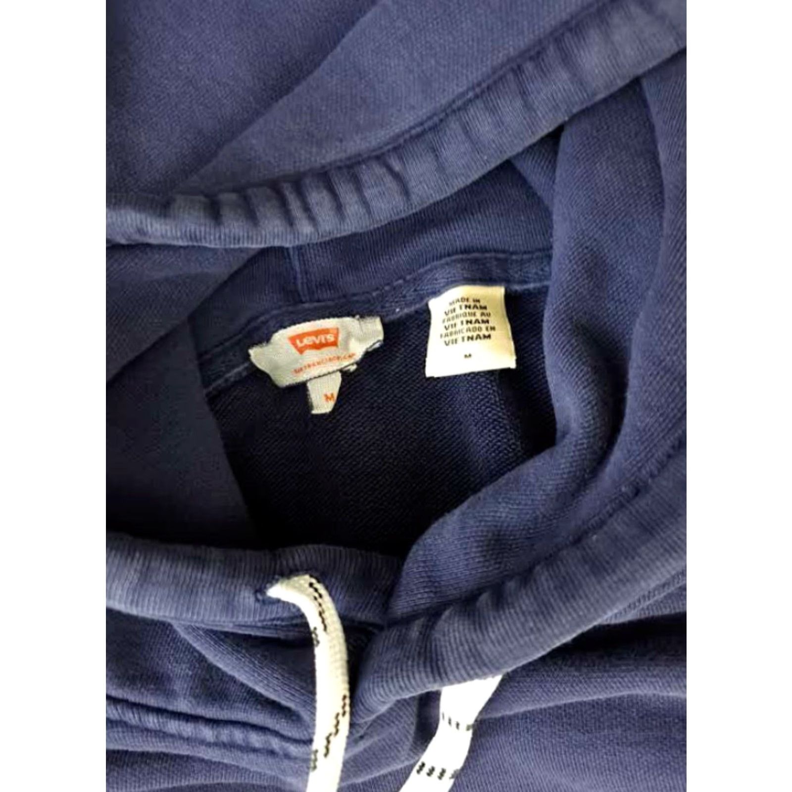 Levi's VINTAGE Levi's Sweatshirt Pullover Hooded Navy Blue M Unisex Adults Size Medium 24in Long 24in Pit to Pit Drawstring Shoelace Heavy Hooded Sweatshirt Size US M / EU 48-50 / 2 - 3 Thumbnail
