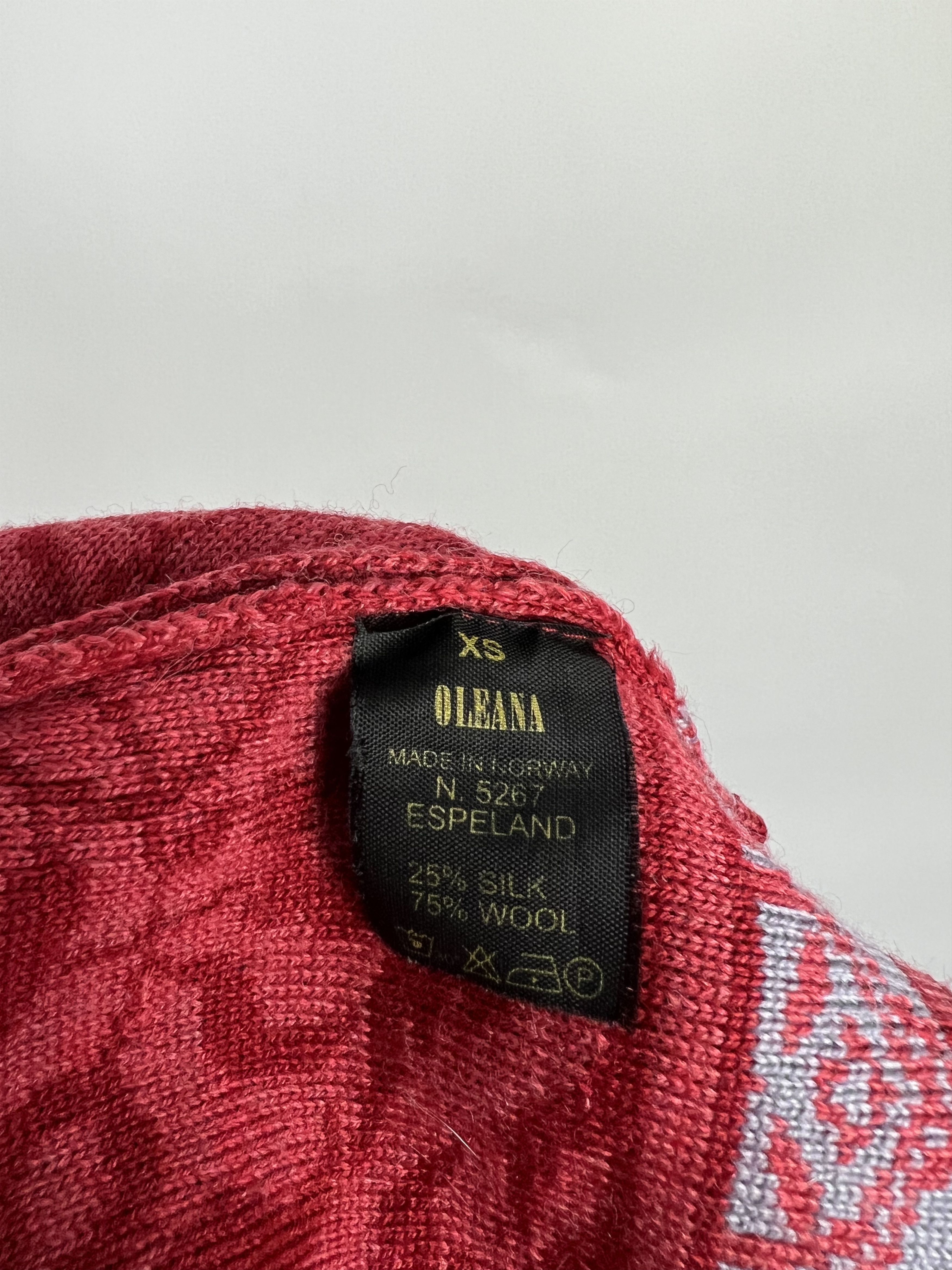 Designer Oleana Norway Floral Wool Silk Knit Top Vest Size XS/S Size S / US 4 / IT 40 - 11 Thumbnail