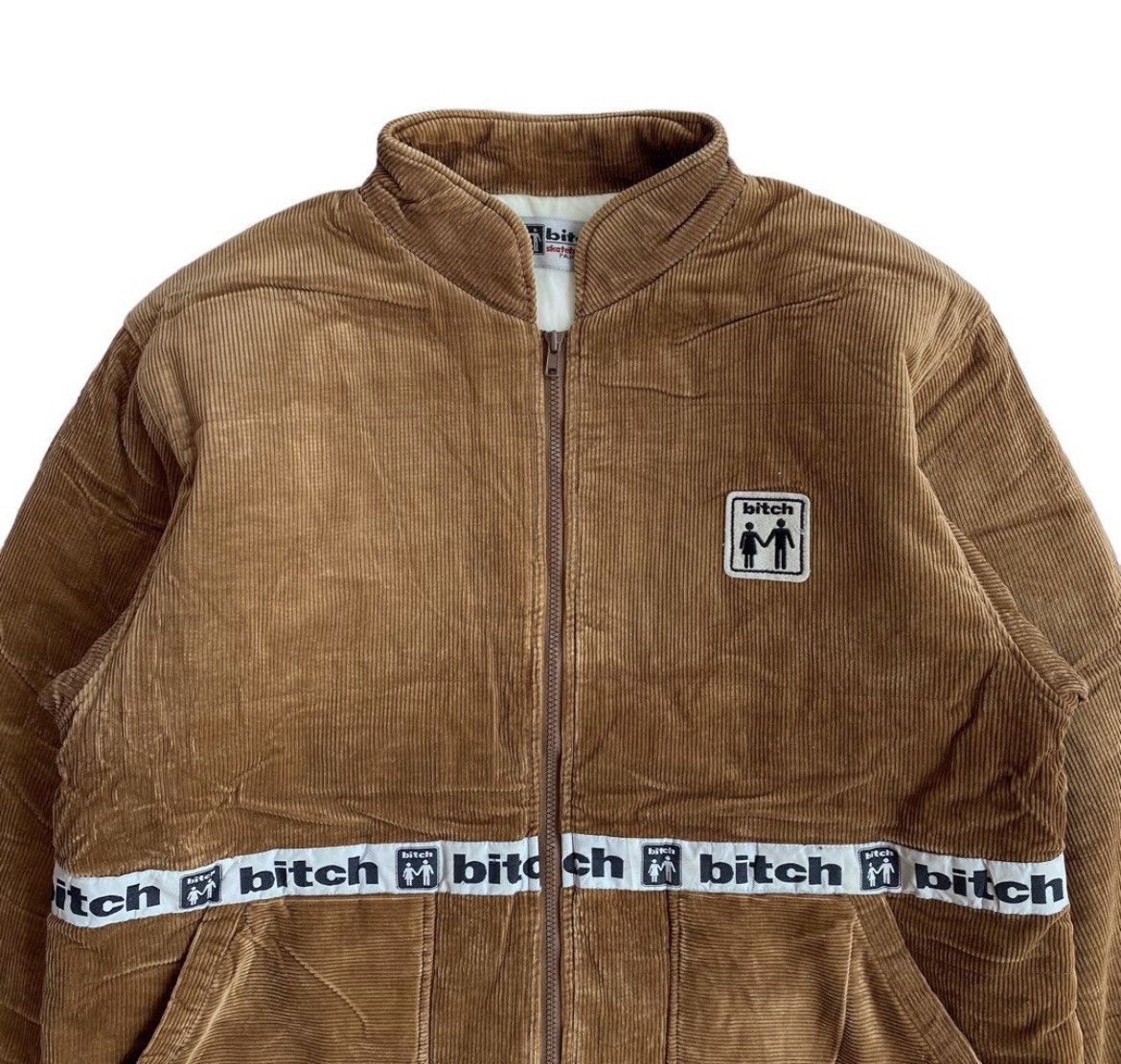 Girl Skateboards × Vintage Vintage 90s Bitch Skateboards Corduroy Jacket Outerwear Size US L / EU 52-54 / 3 - 3 Thumbnail