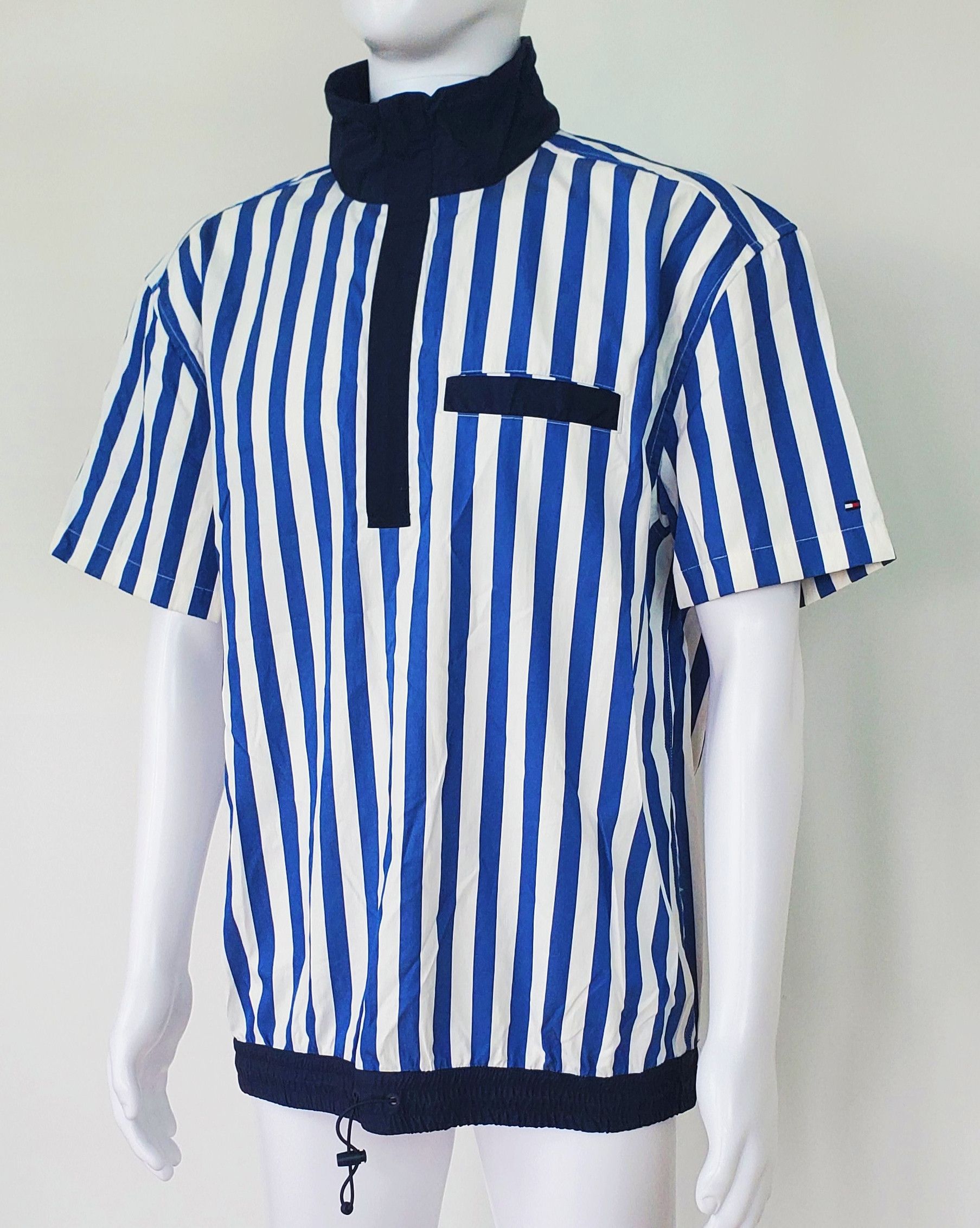 Tommy Hilfiger Tommy Hilfiger Striped Half Zip Shirt Drawstring Hem Size US M / EU 48-50 / 2 - 4 Thumbnail