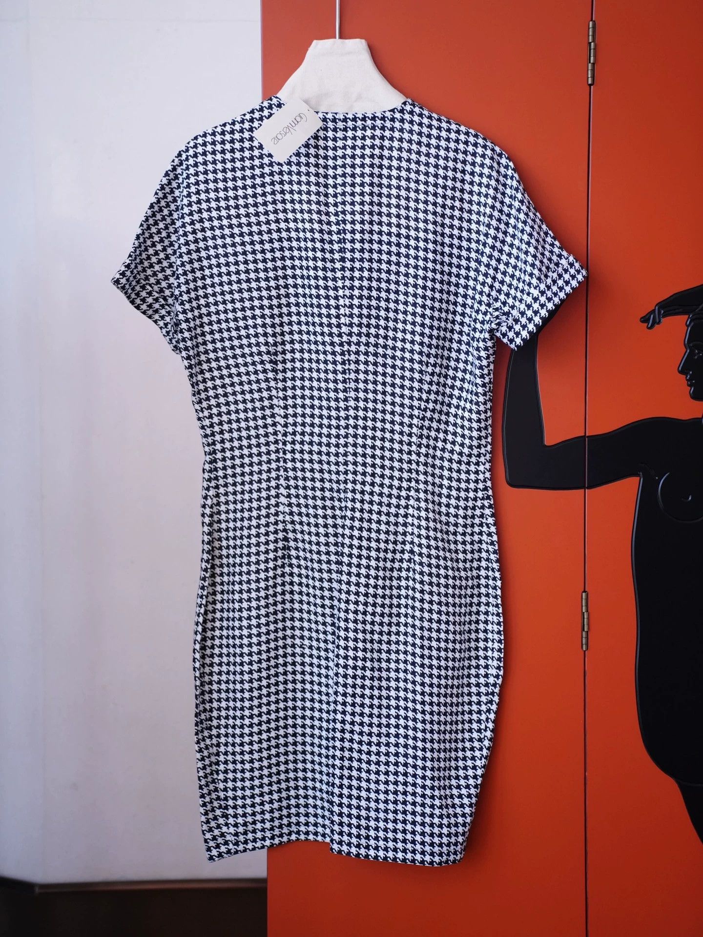Other Gianni Versace 80s Linen Houndstooth Dress IT44/L Size M / US 6-8 / IT 42-44 - 5 Thumbnail
