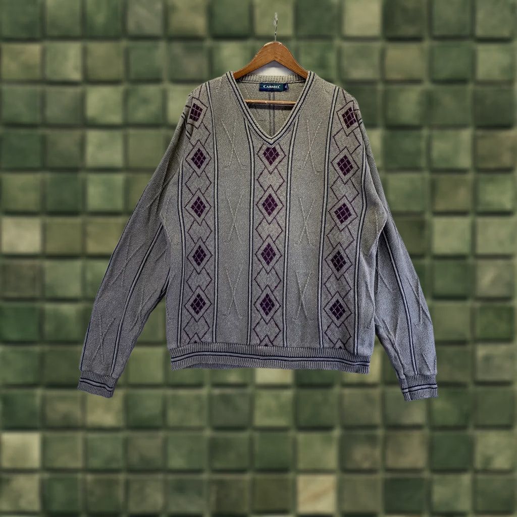Vintage VINTAGE Golf Beige Argyle V Neck Knit Cotton Sweater USA Mens XL Mens Size XL Beige Argyle Golf V-Neck Knit Cotton Sweater 1980s 1990s Mens US Size US XL / EU 56 / 4 - 1 Thumbnail