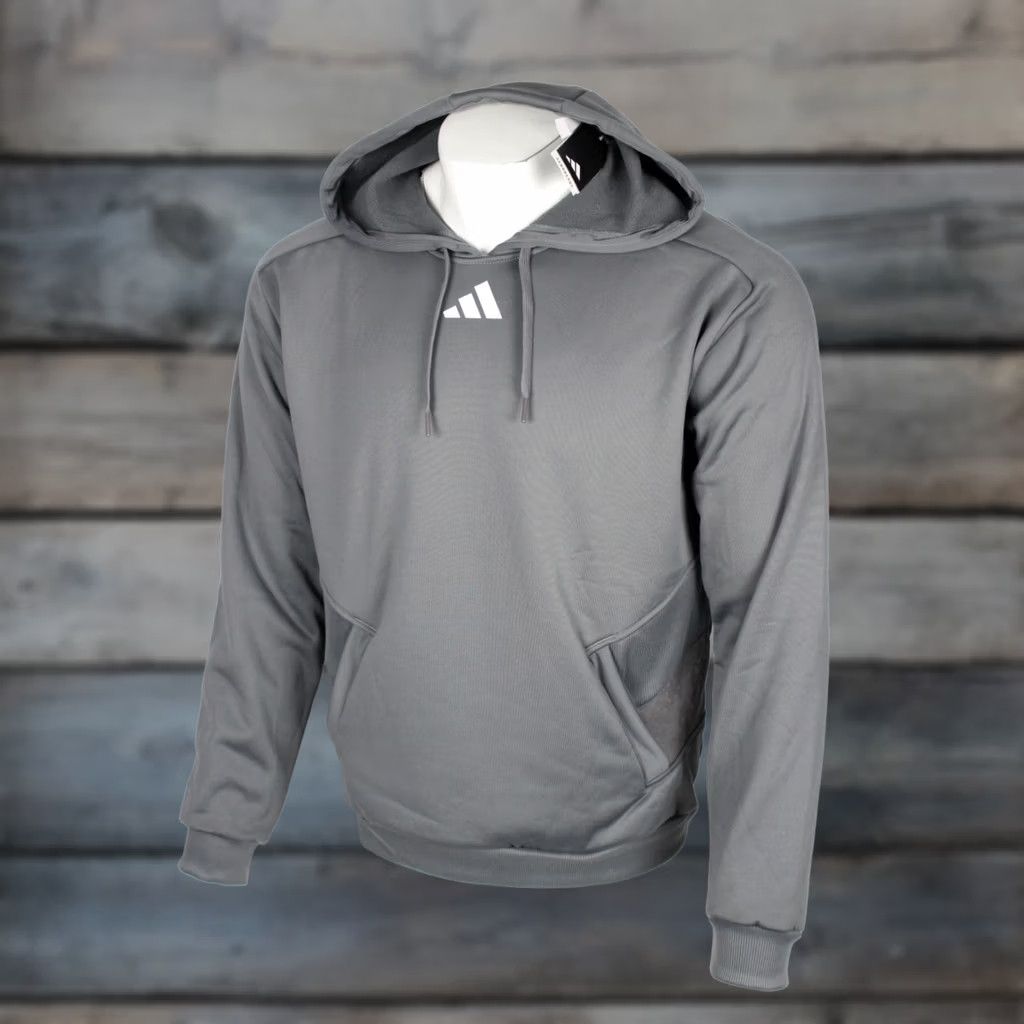 Adidas Adidas Men's Hoodie Sideline Travel Pullover M Medium Gray White HS1282 Fleece Size US M / EU 48-50 / 2 - 1 Thumbnail