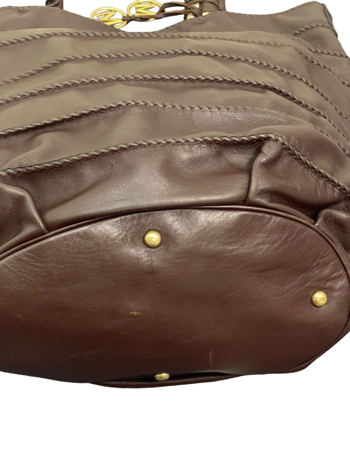 Genuine Leather Full Leather Max Mara Italy Tote Shoulder Bag 9🟩 Size ONE SIZE - 8 Thumbnail
