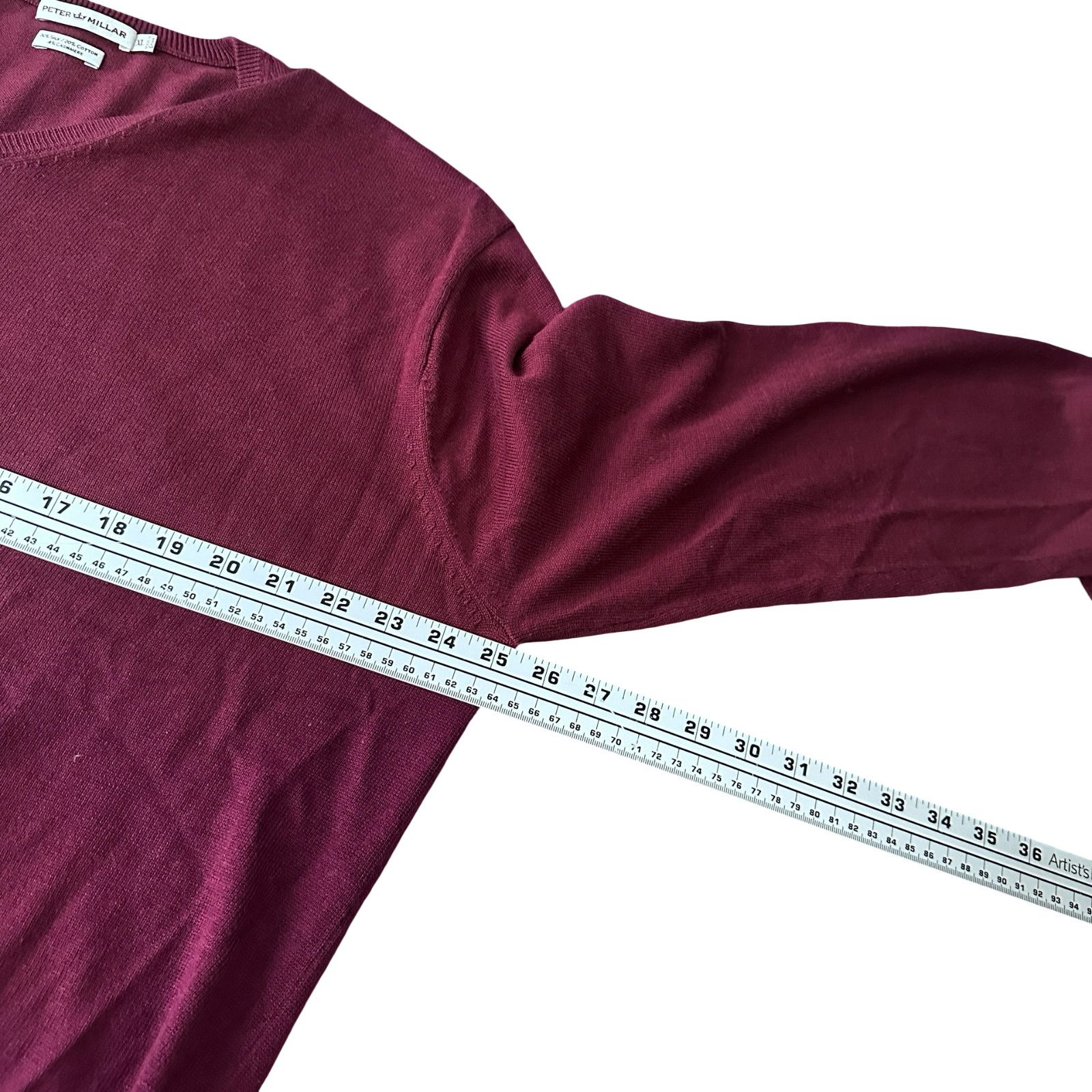 Peter Millar Peter Millar Sweater Men’s XL Burgundy Silk Cashmere V-Neck Size US XL / EU 56 / 4 - 7 Thumbnail