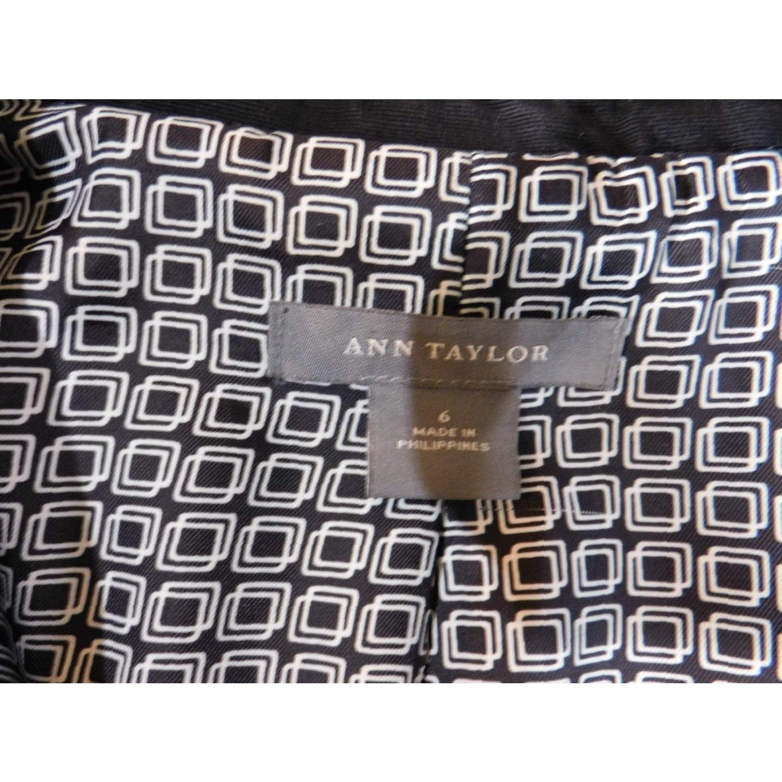 Ann Taylor Ann Taylor Black Womens Blazer Jacket 6 Button Classic Casual Stretch Cotton Knit Mid-Length Long Sleeve Size M / US 6-8 / IT 42-44 - 4 Thumbnail