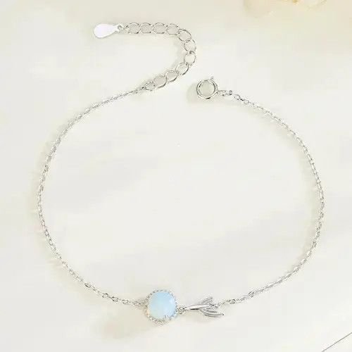 Other S925 Sterling Silver Moonstone Charm Bracelet for Women Size ONE SIZE - 4 Thumbnail