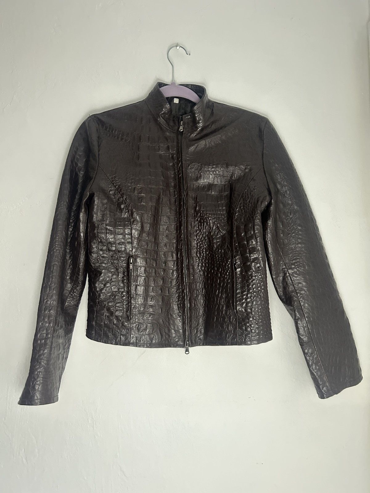 Vera Pelle VINTAGE VERA PELLA CROCODILE LEATHER JACKET Size L / US 10 / IT 46 - 1 Thumbnail