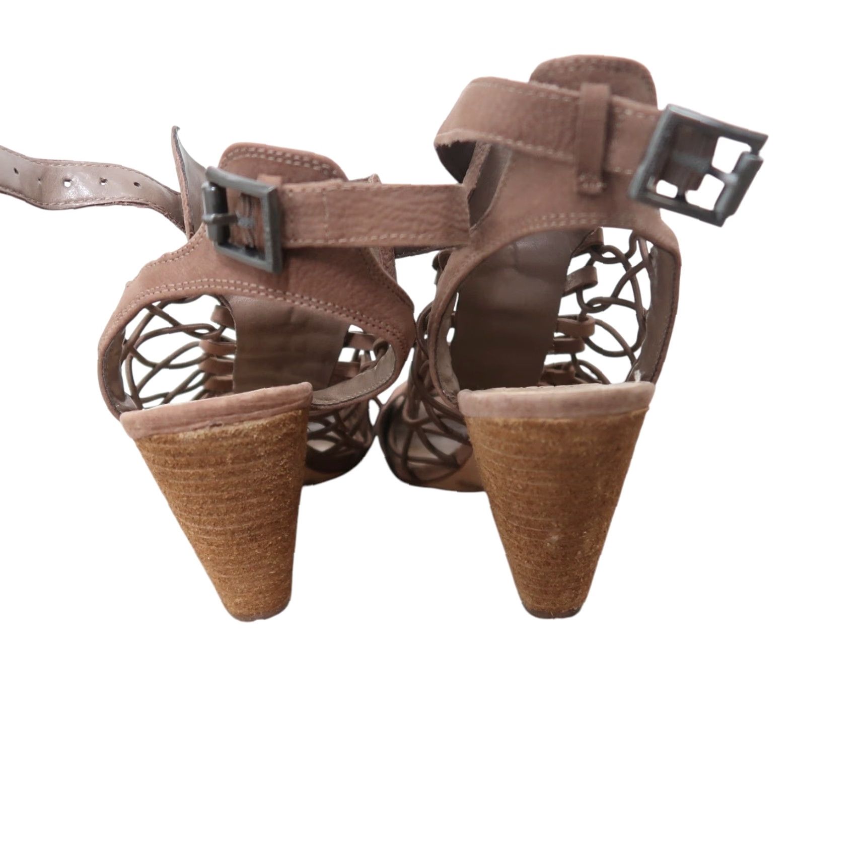Vince Camuto Vince Camuto Sandal Woman Strappy Leather Brown Taupe 9 High Heel Casual Spring Summer Girls Womens Mens Size US 9 / IT 39 - 4 Thumbnail