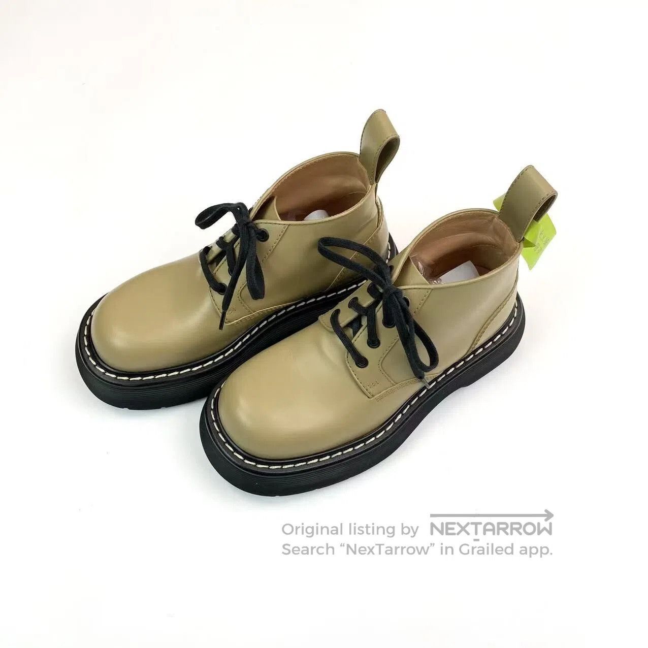 Bottega Veneta Bottega Veneta Avocado-colored Martin boots| Size US 5.5 / IT 35.5 - 1 Thumbnail