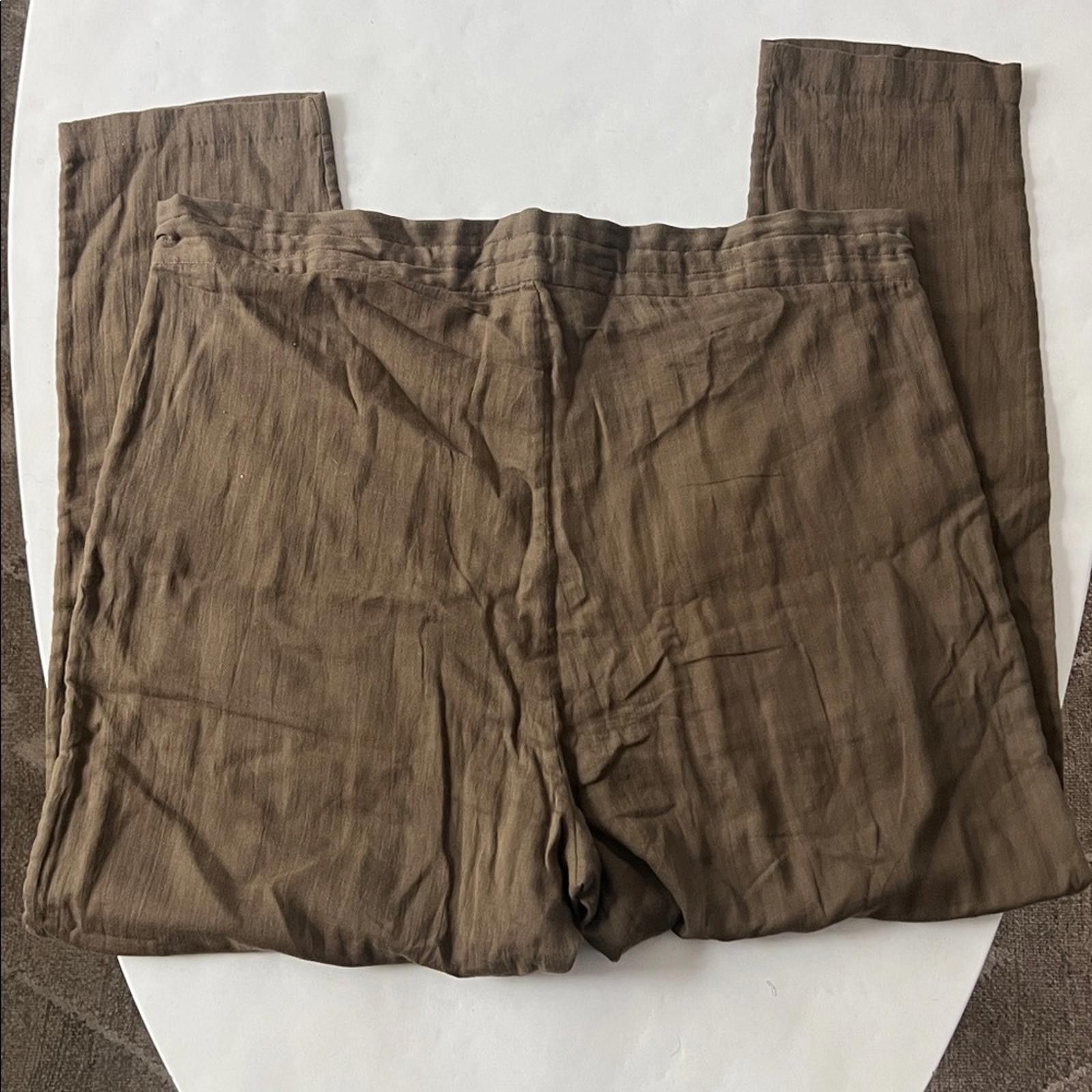 Delong DELOS 100% Cotton Casual Drawstring Soft Straight Leg Pants Size US 32 / EU 48 - 4 Thumbnail