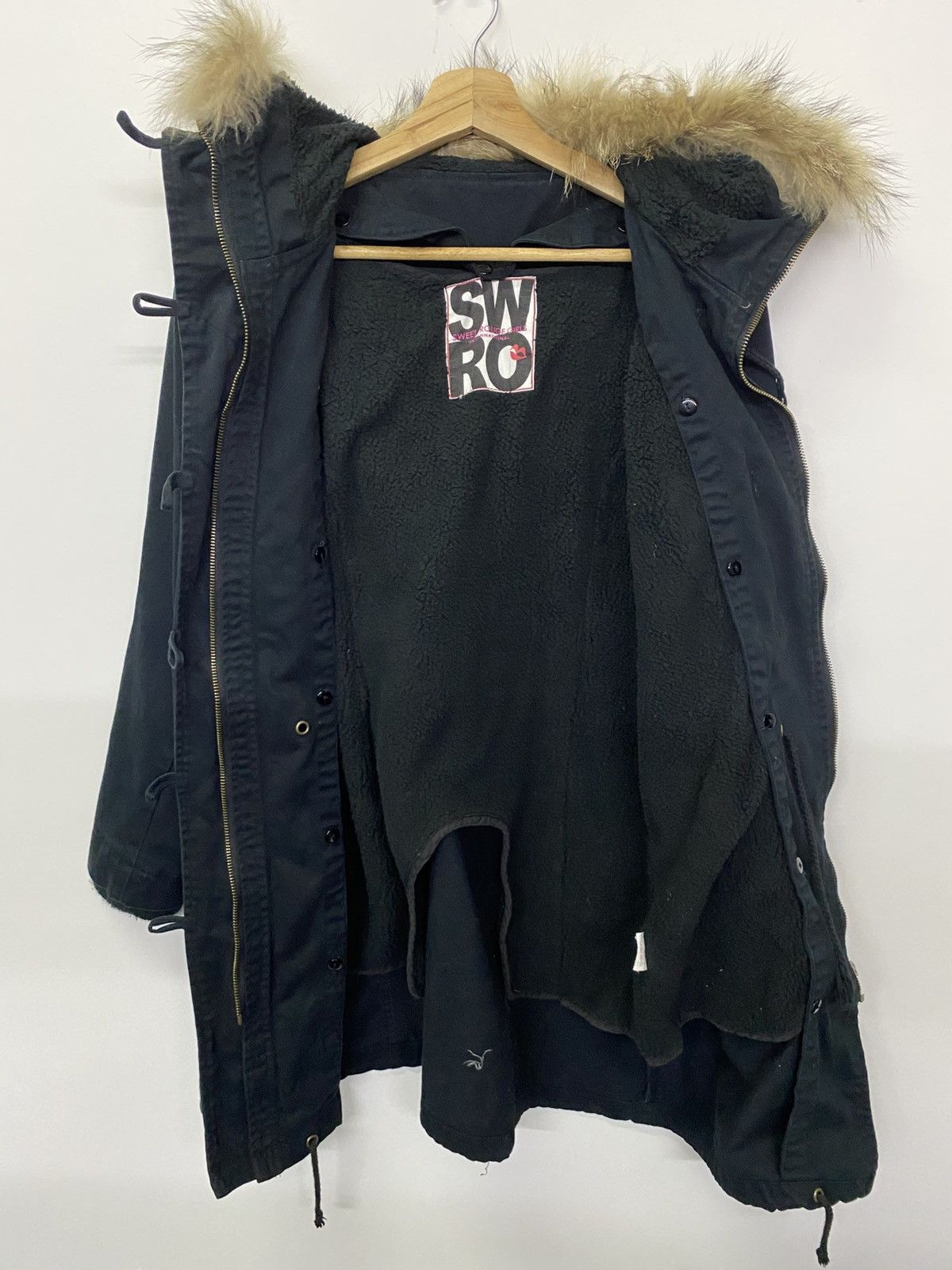 Japanese Brand Japanese Brand SWRO Fur Hoodie Long Jacket Size M / US 6-8 / IT 42-44 - 12 Thumbnail
