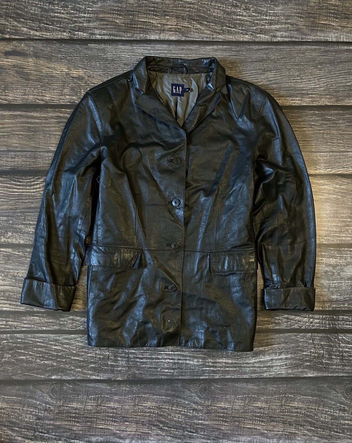 Gap × Leather Gap leather women’s jacket Size L / US 10 / IT 46 - 4 Thumbnail
