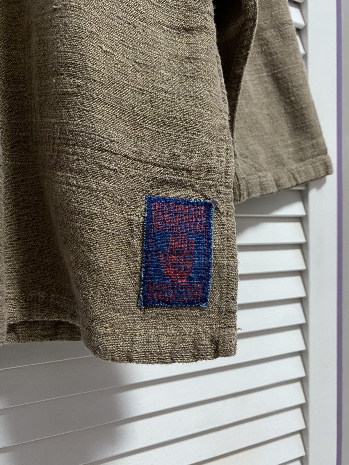 Japanese Brand Vintage 60s 70s Brown Textured Henley Boho Workwear Pullover Size US XL / EU 56 / 4 - 5 Thumbnail