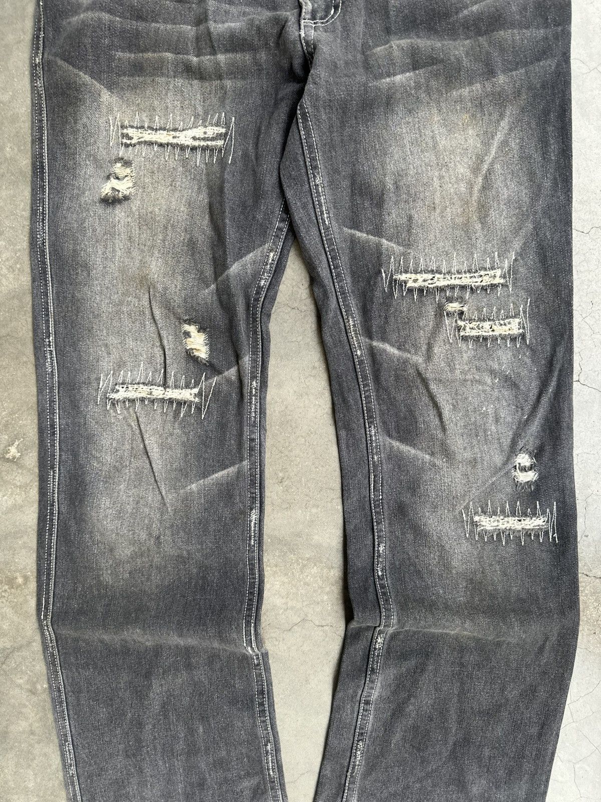 Designer Japanese Brand Zero Sail Distressed Claw Mark Flare Denim Size US 28 / EU 44 - 6 Thumbnail