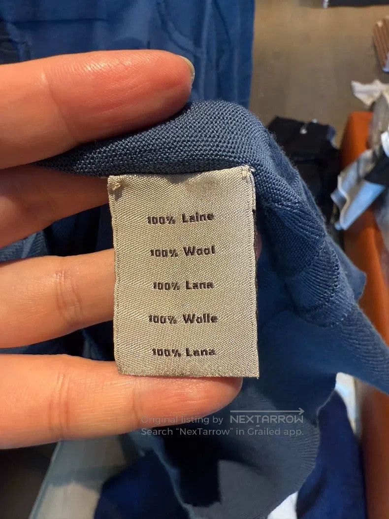 Hermes Hermes Blue patterned knit T-shirt, 100% wool Size US M / EU 48-50 / 2 - 4 Thumbnail