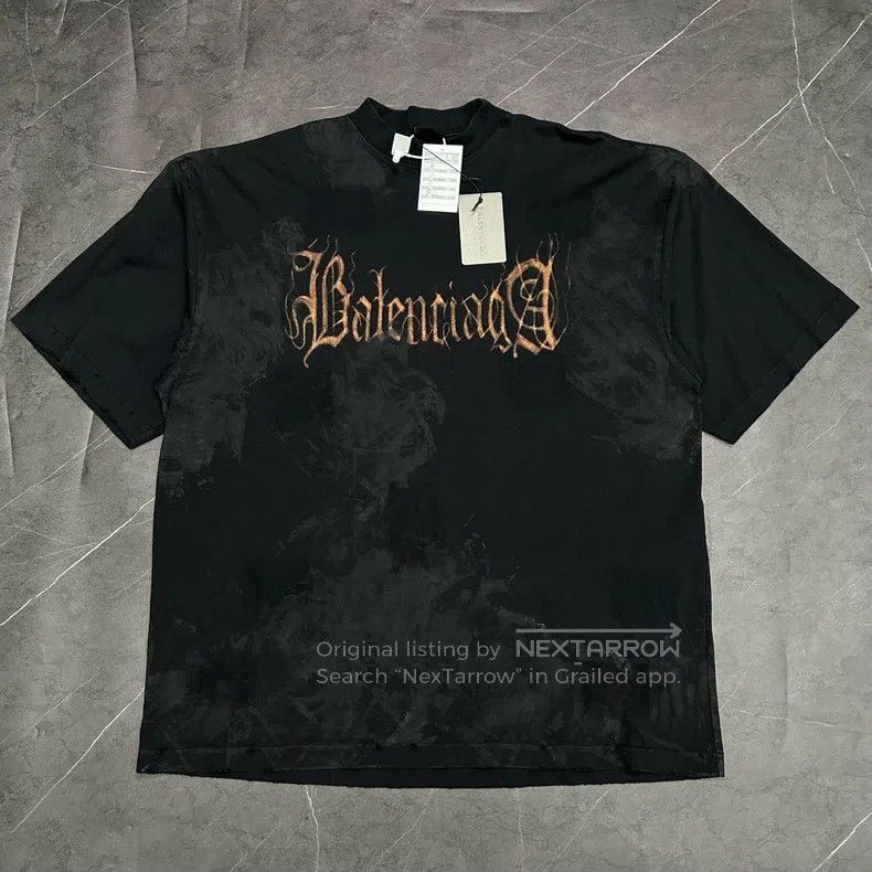 Balenciaga Balenciaga Flame Sanskrit Mud-Dyed Short Sleeve Size US S / EU 44-46 / 1 - 1 Thumbnail