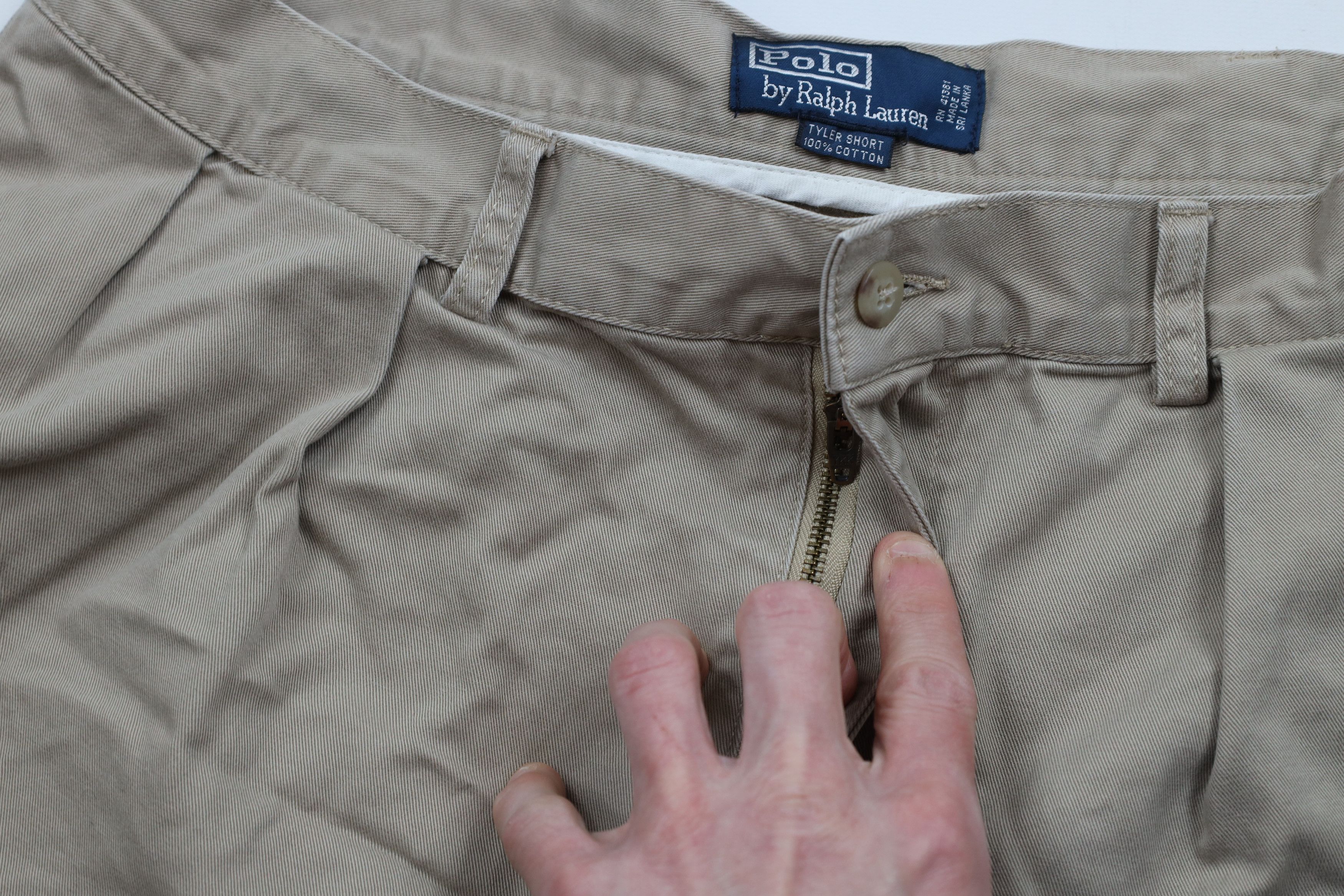 Ralph Lauren × Vintage Vintage 90s Ralph Lauren Above Knee Chino Shorts Beige Size US 34 / EU 50 - 5 Thumbnail