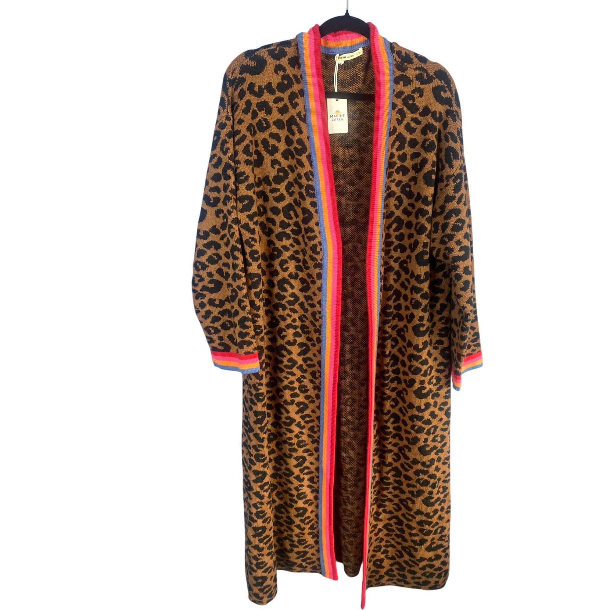 Marine Layer NWT Marine Layer Martha Sweater Coat Leopard Duster Cardigan Size XL / US 12-14 / IT 48-50 - 2 Thumbnail