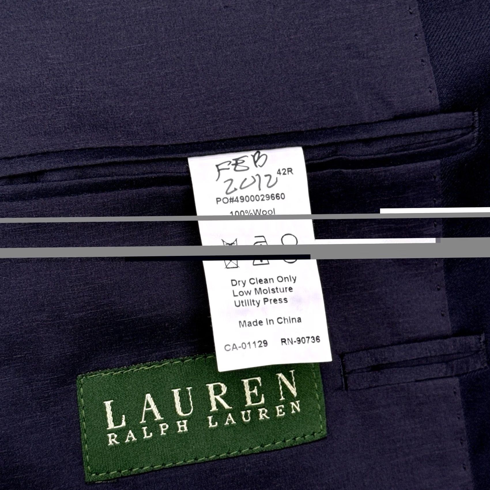 Ralph Lauren Lauren Ralph Lauren Blazer 42R Navy Wool Gold Buttons Blazer Jacket Solid Blue Mens Regular 2-Button Notch Lapel Vintage No Size 42R - 6 Thumbnail