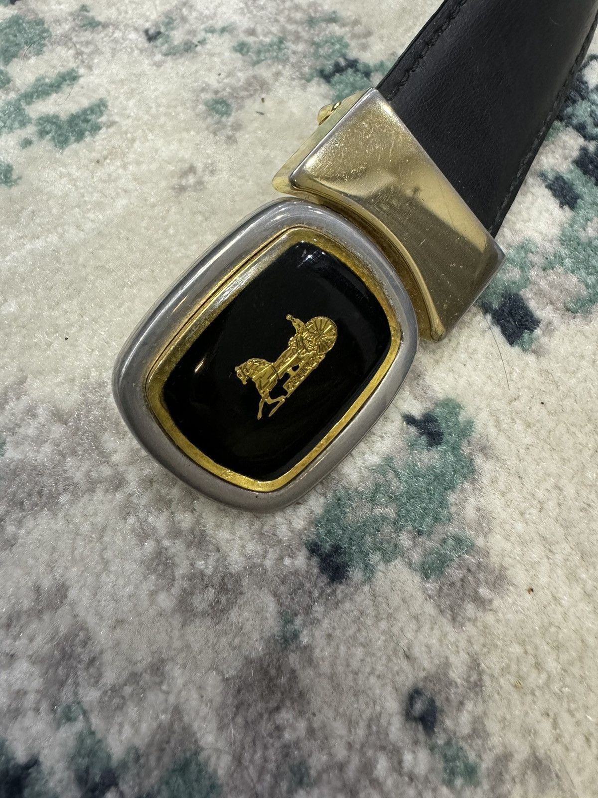 Celine VINTAGE CELINE METAL BUCKLE BELT Size 30 - 2 Thumbnail