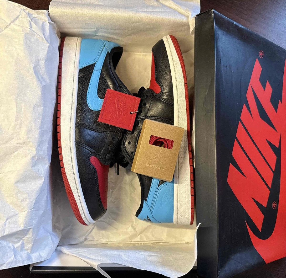 Jordan Brand WMNS Jordan 1 Retro Low OG NC to Chi CZ0775-046 Black 2023 Size US 11 / IT 41 - 8 Thumbnail
