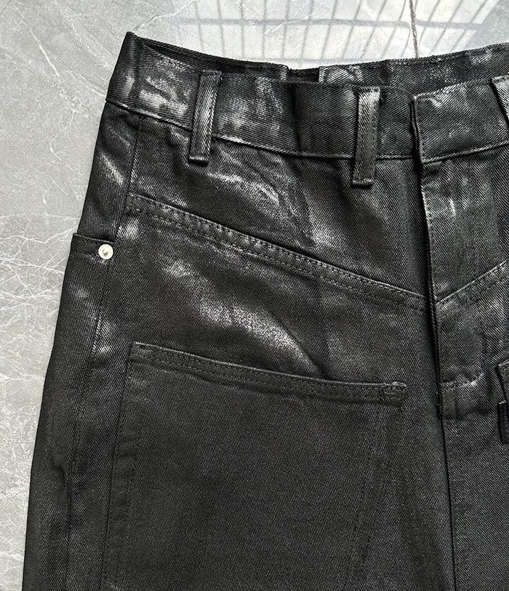 Japanese Brand × Vintage Avant garde reverse front washed waxed baggy jeans pants Size US 28 / EU 44 - 5 Thumbnail