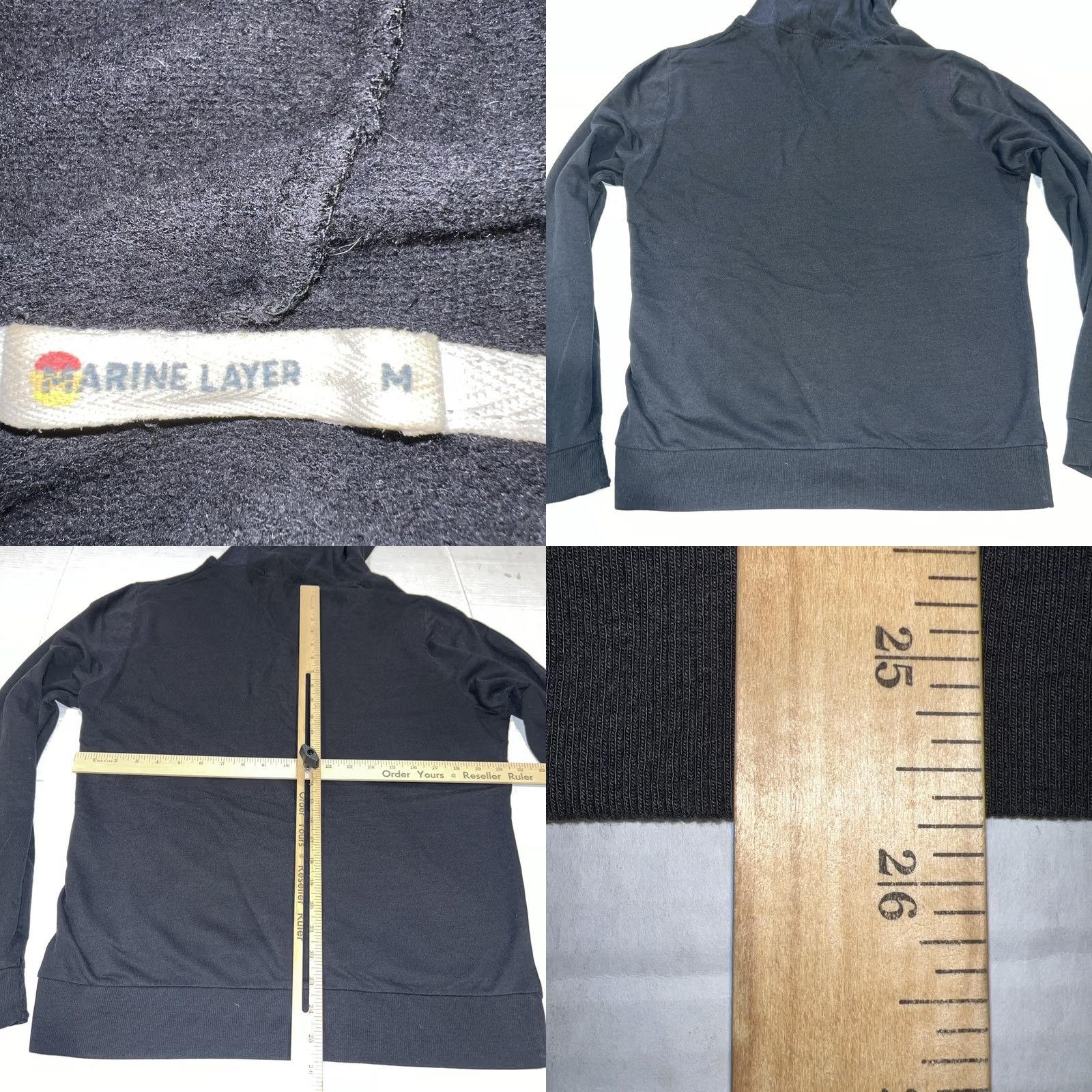 Marine Layer VINTAGE Marine Layer Hoodie Full Zip Sweatshirt Unisex Adults M Black Logo Tech All Seasons Hooded Size M / US 6-8 / IT 42-44 - 9 Thumbnail