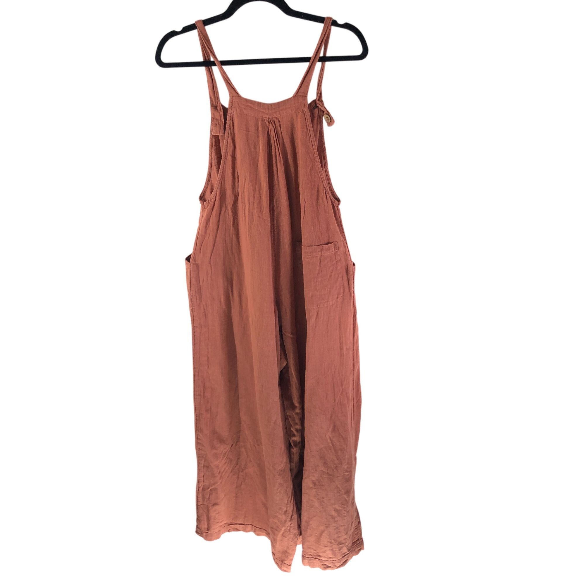 Other Natural Life Womens Overalls Lightweight Cotton Wide Leg Poc Size 35" - 2 Thumbnail