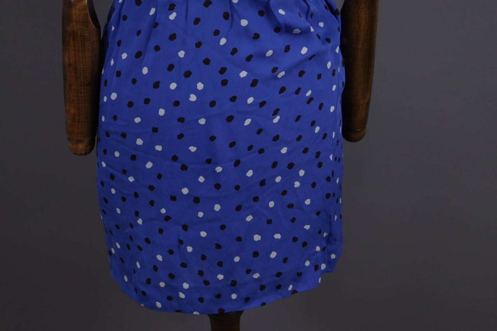 J.Crew J. Crew Blue Printed Silk Short Sleeve Dress Size 00 / XS Size L / US 10 / IT 46 - 11 Thumbnail