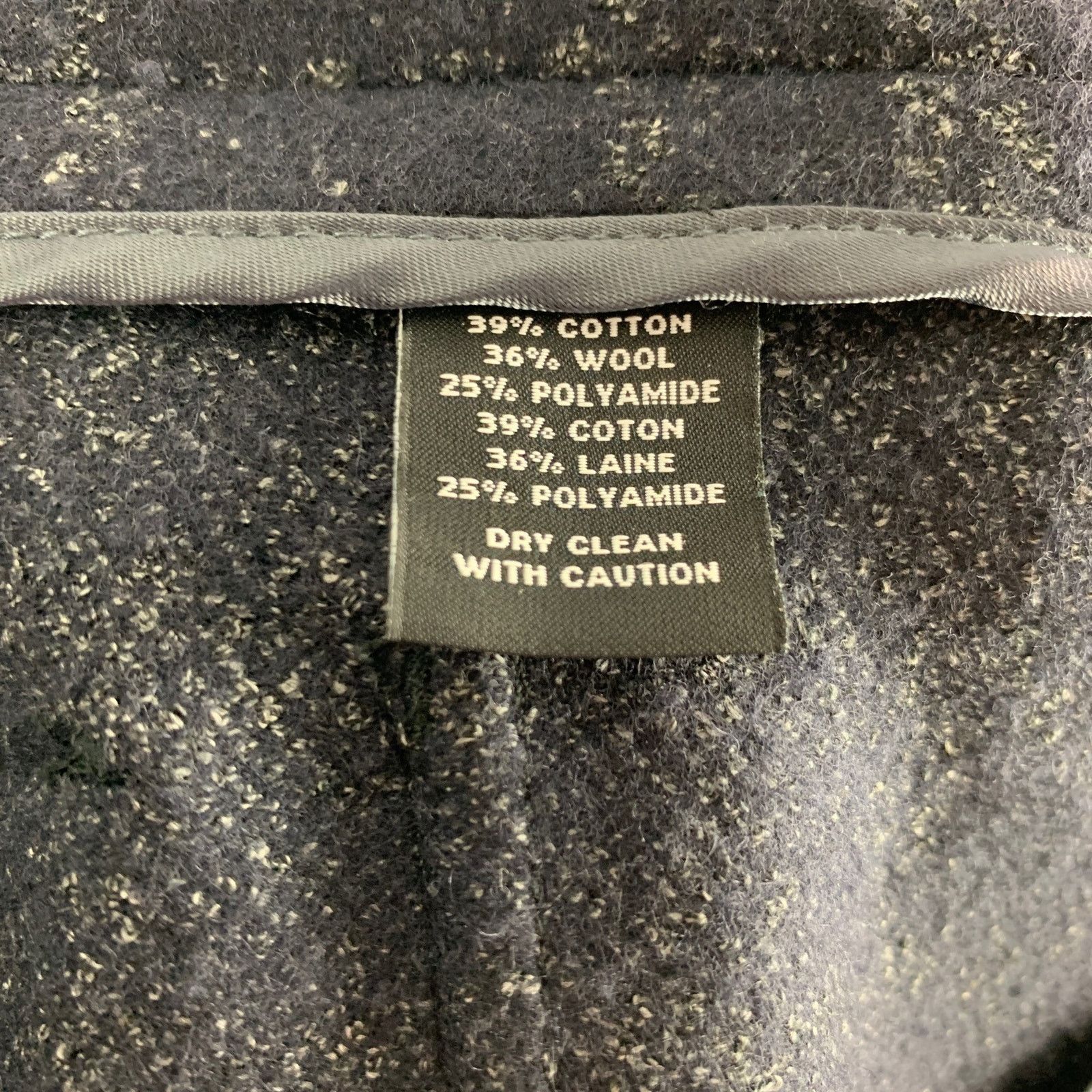 Saks Fifth Avenue SAKS FIFTH AVENUE Size 40 Navy Grey Plaid Wool Blend Coat Size US L / EU 52-54 / 3 - 9 Thumbnail