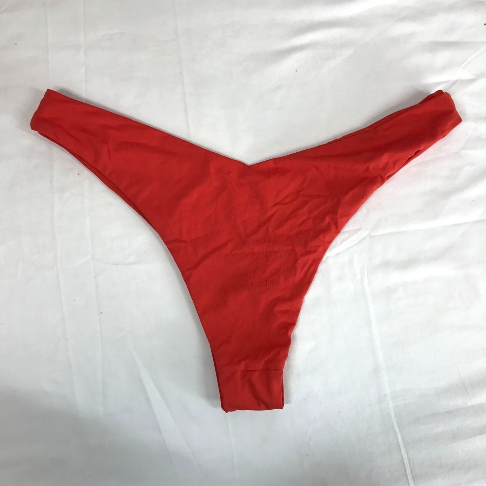 Vintage V-Waist Bikini Bottom Red High Cut Cheeky Swim Bottom S Womens We Wore What Size 28" / US 6 / IT 42 - 4 Thumbnail