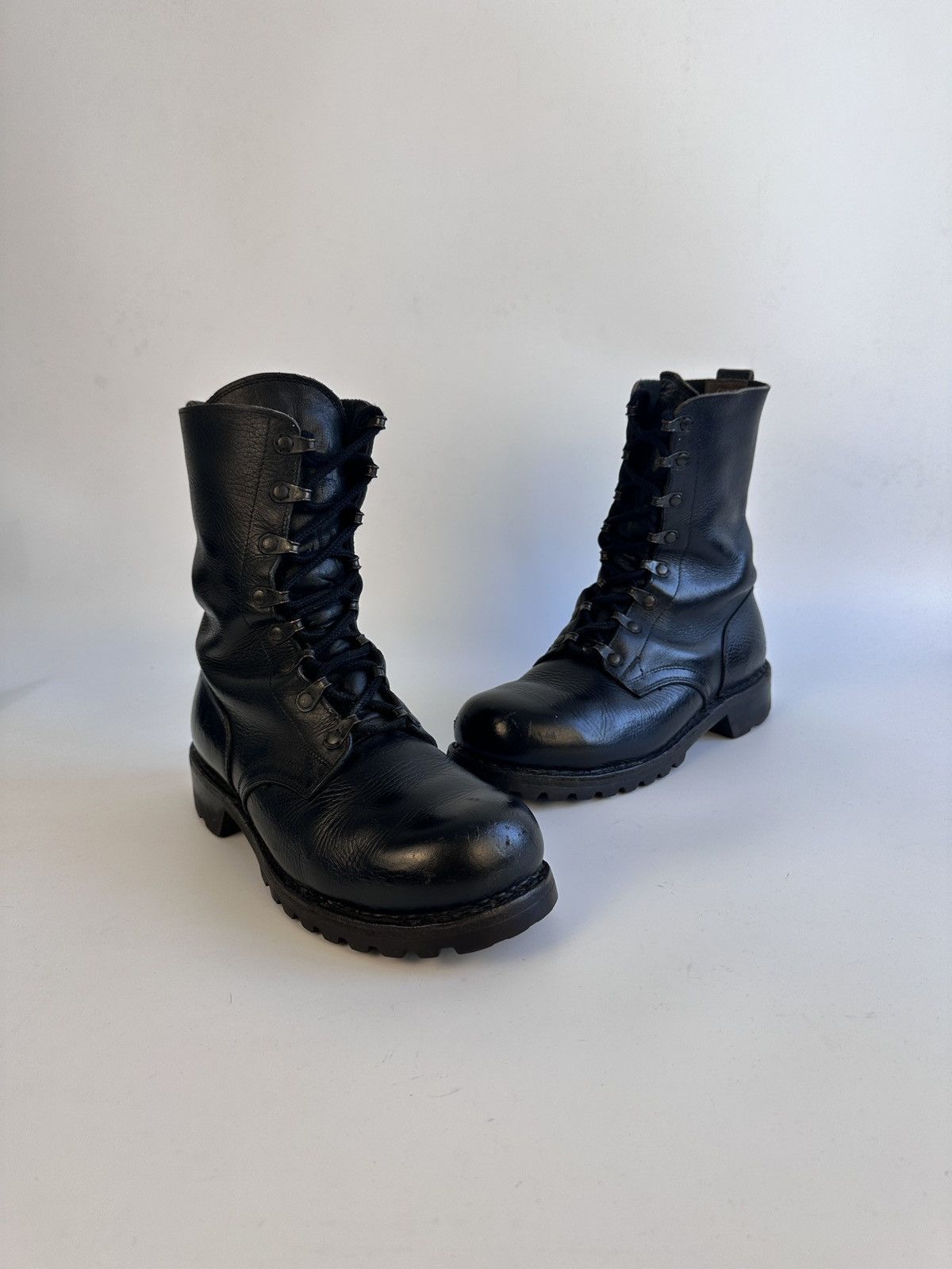 Other German Army BW Combat Boots 2007 Metzeler Sole Black Leather Size US 7.5 / IT 37.5 - 2 Thumbnail