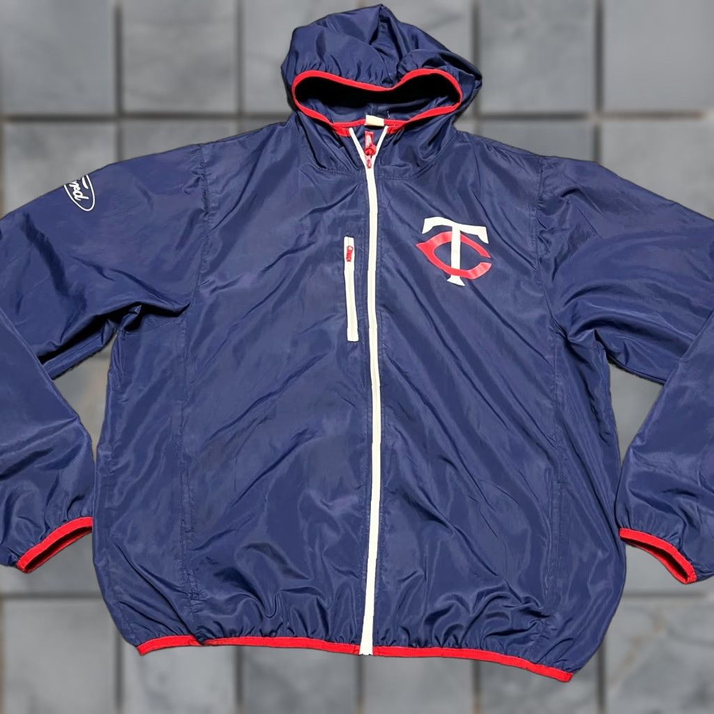 MLB MLB Minnesota Twins Jacket Mens XL Windbreaker Full Zip Coat Size US XL / EU 56 / 4 - 1 Thumbnail
