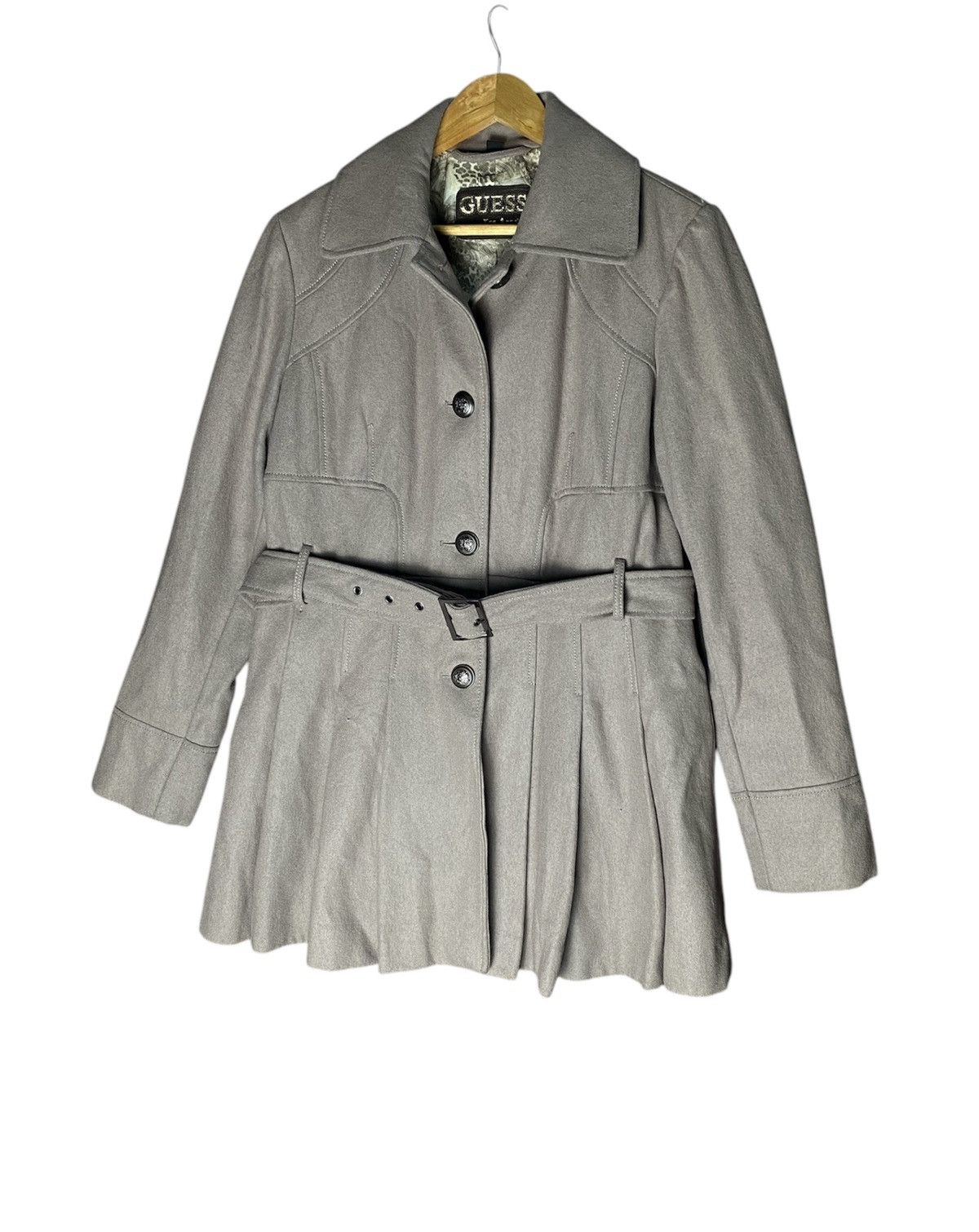 Guess × Vintage Vintage Guess Los Angeles Wool Trench Coat Jacket Size XL / US 12-14 / IT 48-50 - 2 Thumbnail