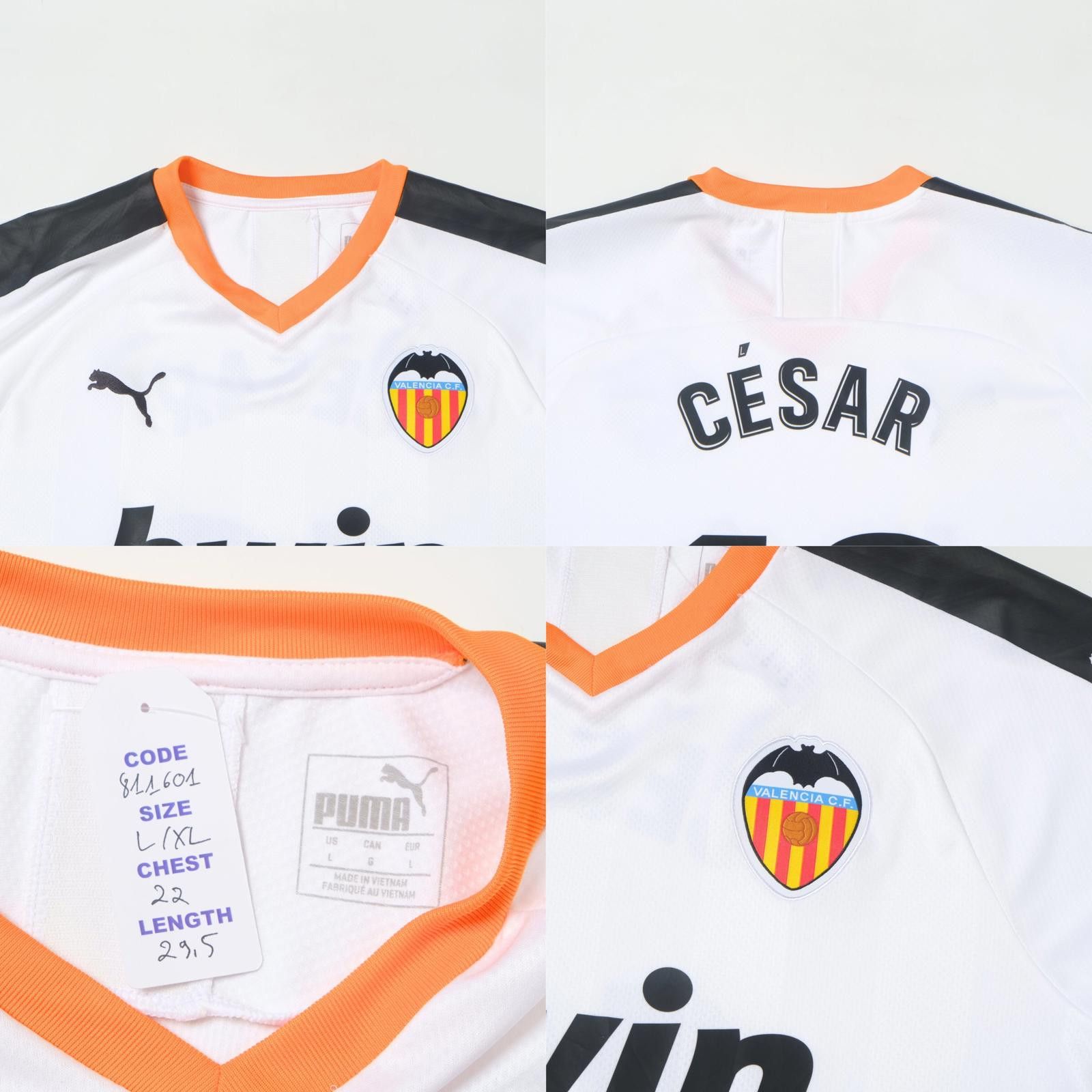 Puma 2019/20 Valencia Home Shirt Cesar (L/XL) Size US L / EU 52-54 / 3 - 5 Thumbnail