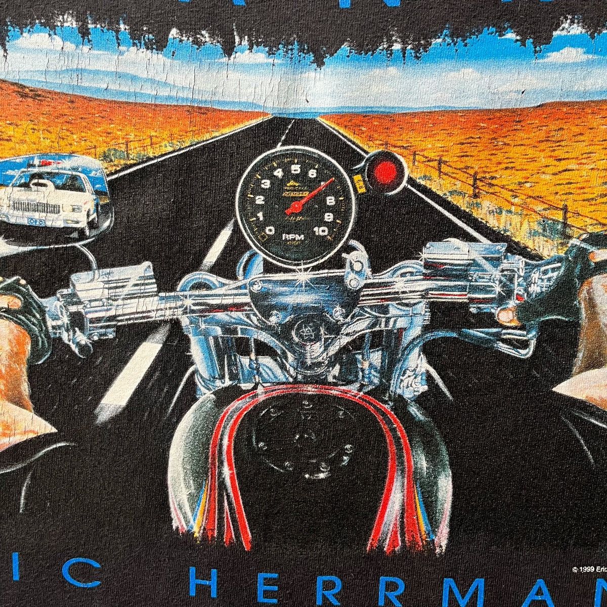 Vintage Vintage biker inc Eric Herrmann 1999 tee Size US L / EU 52-54 / 3 - 3 Thumbnail