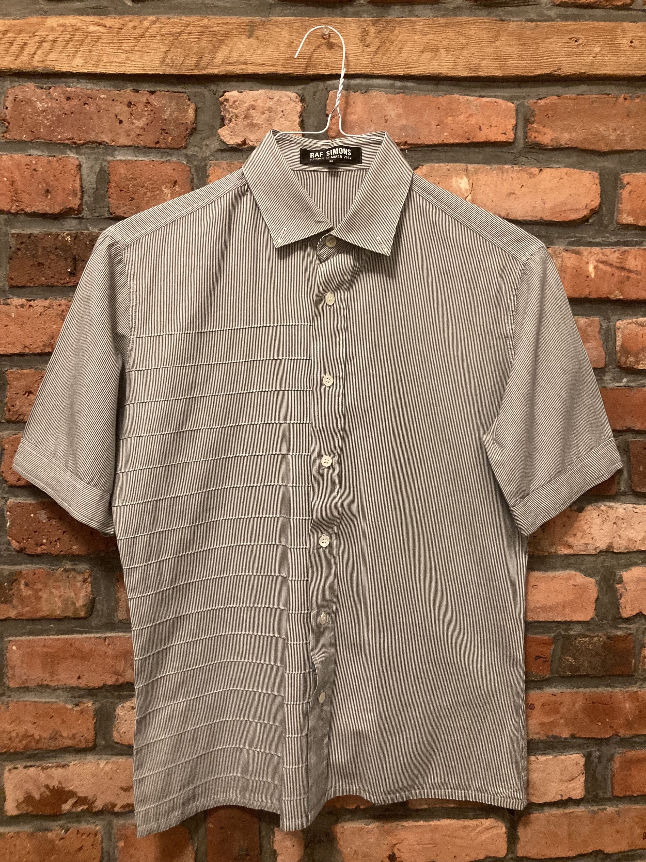 image of Raf Simons Ss02 Short Sleeved Button Down Shirt in Grey, Men's (Size Medium)