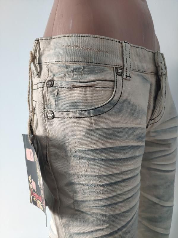 Japanese Brand Low rise Beige Jeans Bleached sz XXS Legend Jeans Size 29" - 9 Thumbnail