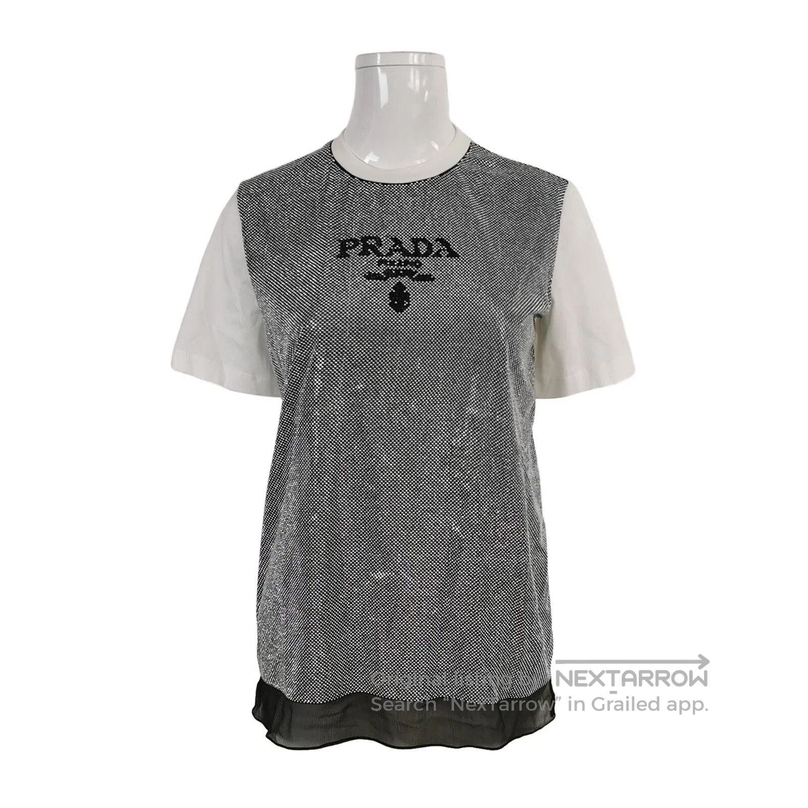 Prada Prada Black and White Short-Sleeve T-Shirt. Size XS / US 0-2 / IT 36-38 - 1 Thumbnail