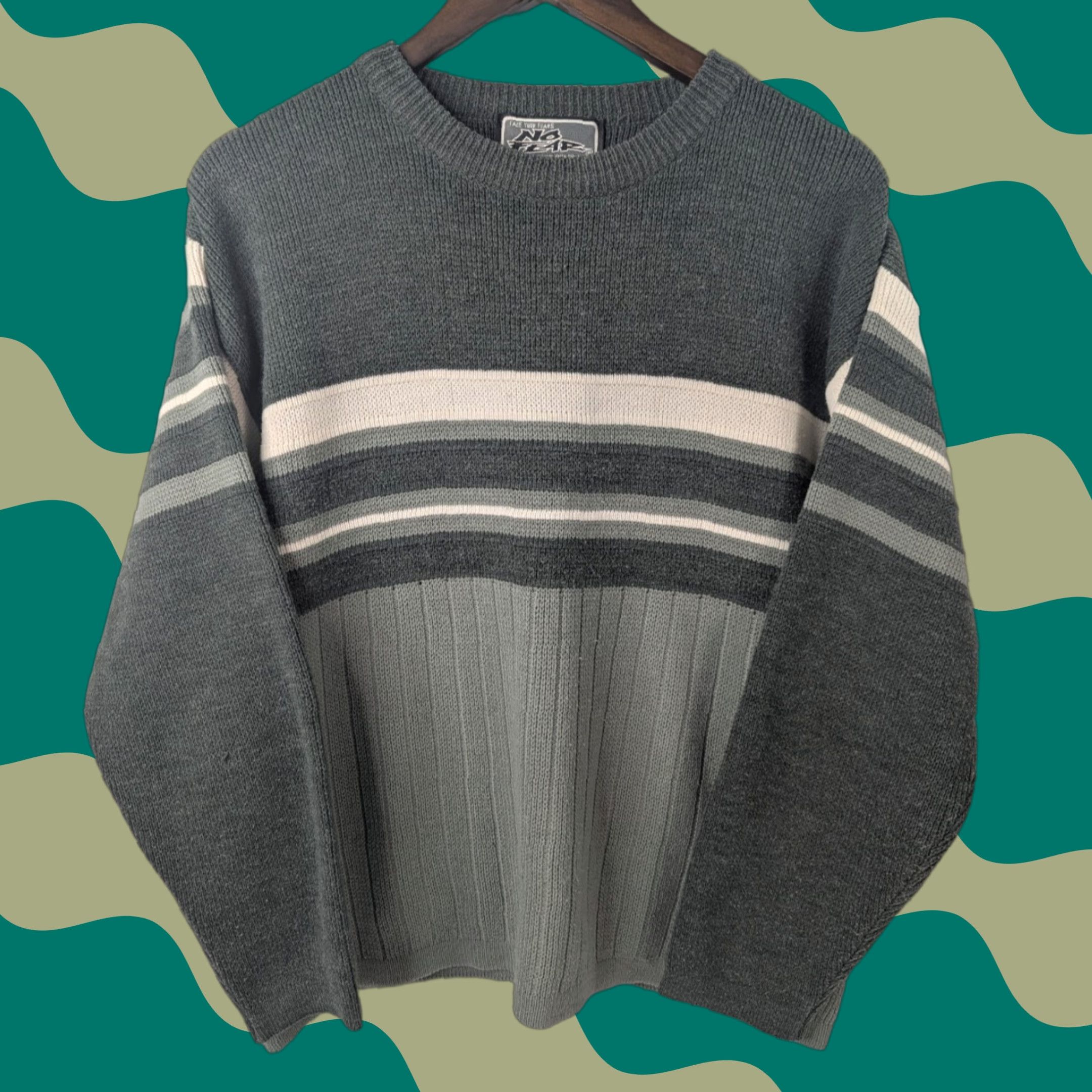 No Fear VINTAGE No Fear Sweater Shirt Long Sleeve Crewneck Olive Green 90s Y2K Men L Size US L / EU 52-54 / 3 - 1 Thumbnail