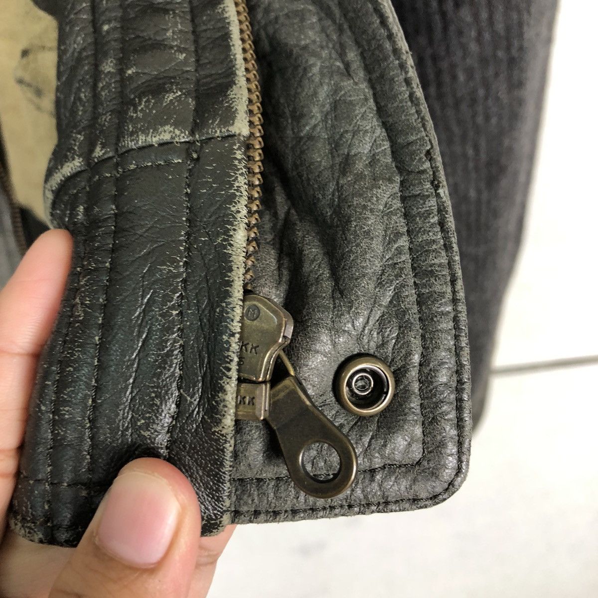 Japanese Brand 🔥Vintage Biker Leather Jacket Japan Made Knit Sleeve Rare Size US L / EU 52-54 / 3 - 18 Thumbnail