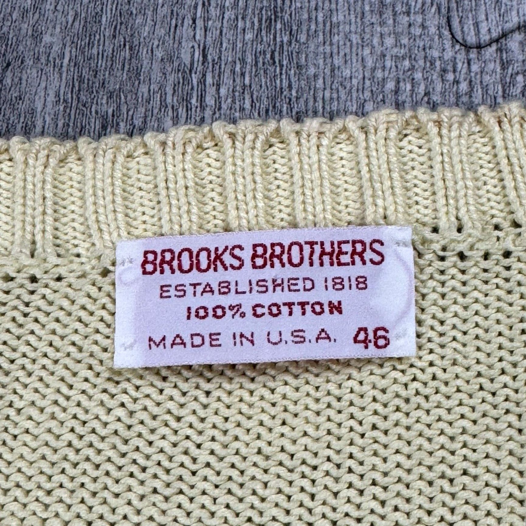 Brooks Brothers VINTAGE Brooks Brothers Knit Sweater XL Yellow Crewneck Mens 100% Cotton Solid Preppy Size US XL / EU 56 / 4 - 3 Thumbnail